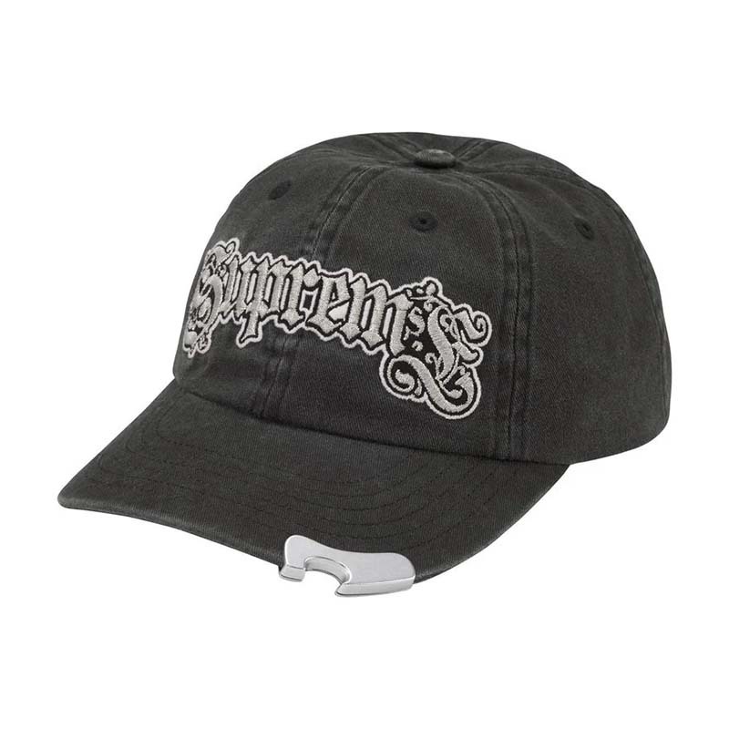 Supreme Bottle Opener 6-Panel 復古刺繡 開瓶器 6分割帽 帽子 黑色 FW26H42-BK [台灣現貨]