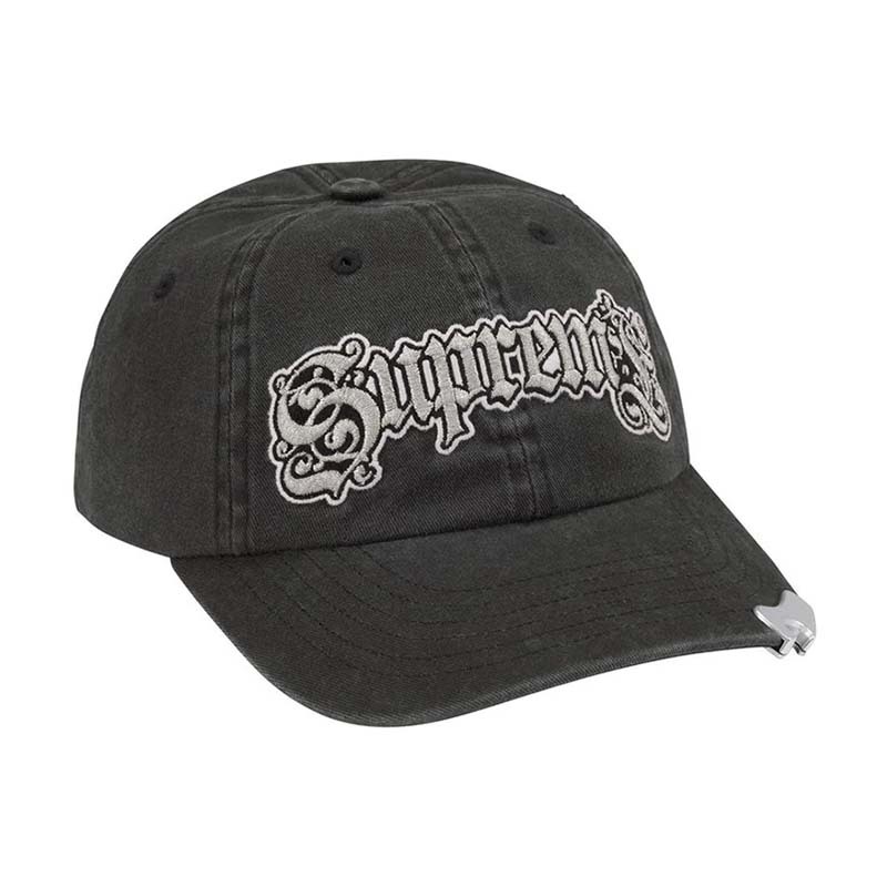 Supreme Bottle Opener 6-Panel 復古刺繡 開瓶器 6分割帽 帽子 黑色 FW26H42-BK [台灣現貨]