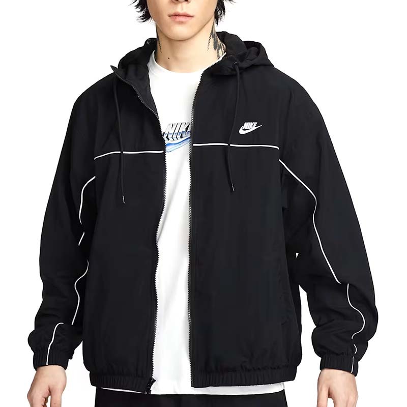 Nike Club Men's Hooded Jacket 男款 尼龍 連帽外套 黑色 HJ2013-010 [台灣現貨]