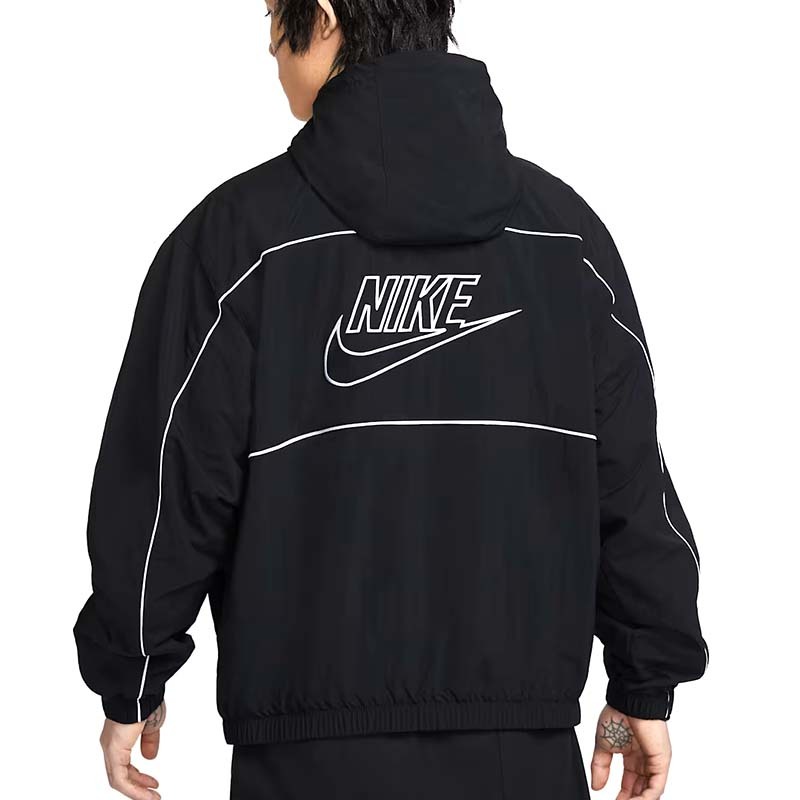 Nike Club Men's Hooded Jacket 男款 尼龍 連帽外套 黑色 HJ2013-010 [台灣現貨]