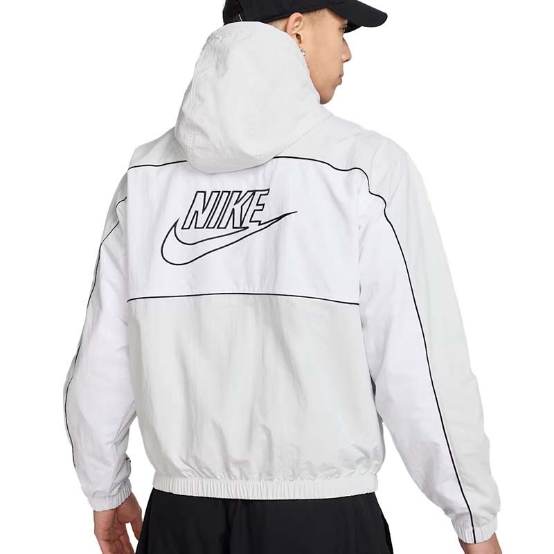 Nike Club Men's Hooded Jacket 男款 尼龍 連帽外套 白色 HJ2013-025 [台灣現貨]