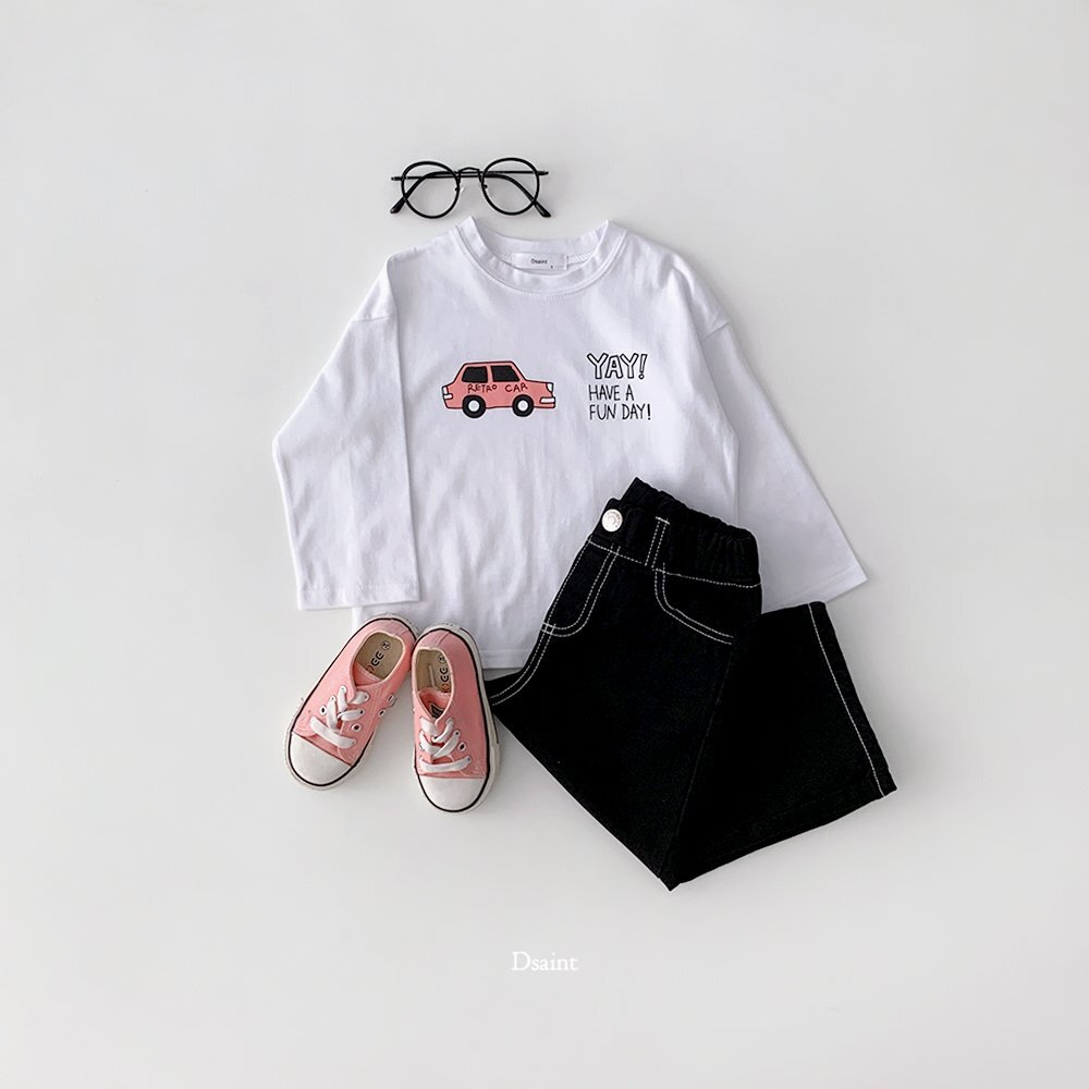 正韓秋Dsaint 兩色FUN DAY車車上衣