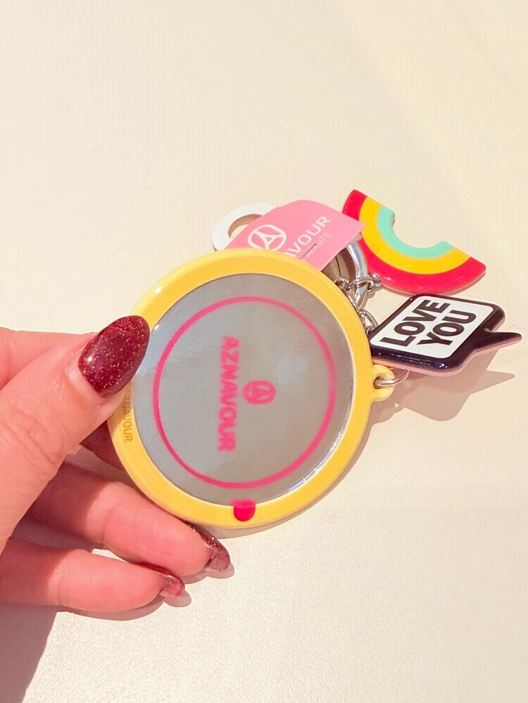 9K048-『GD』彩虹&黃笑臉鏡子吊飾【預購】((不列入會員折扣))