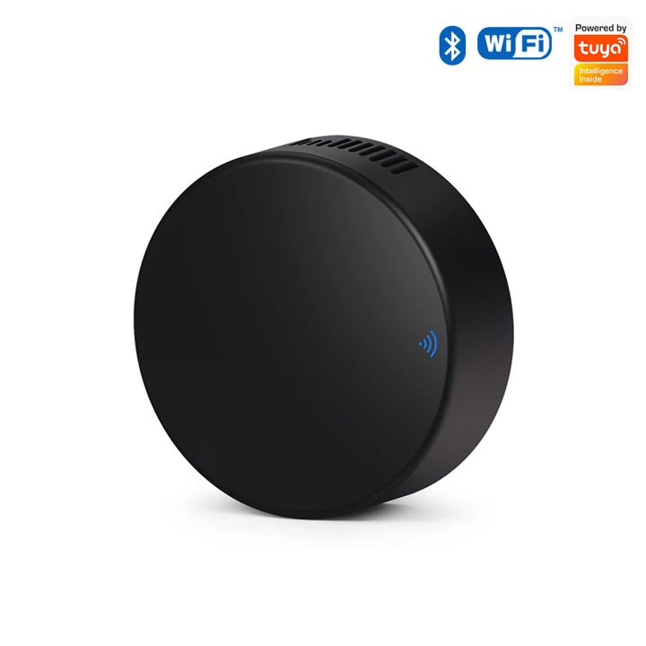 黑色圓形 Wi-Fi 紅外線萬用遙控器溫感款官網商品圖