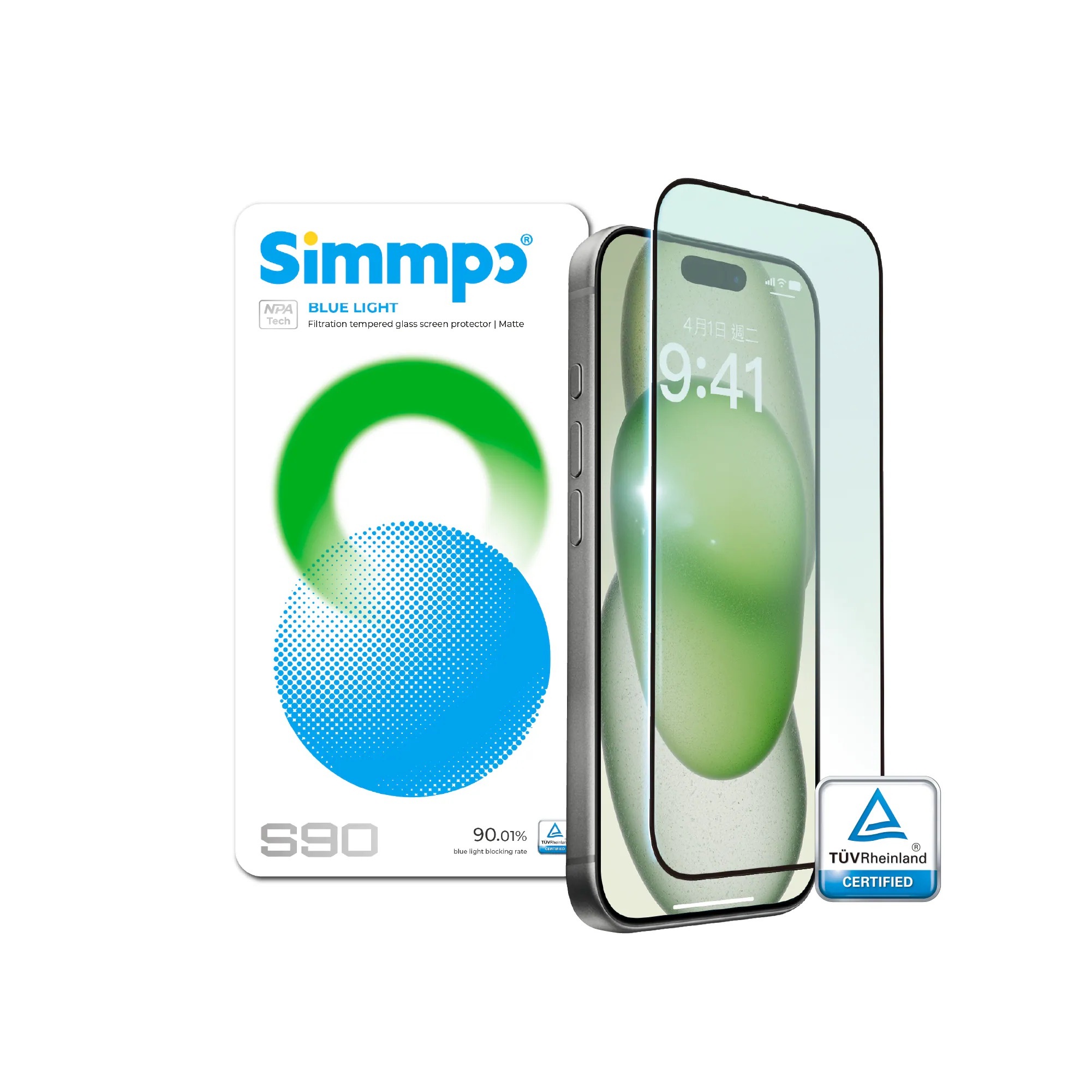 Simmpo S-90霧透抗藍光護眼保護貼