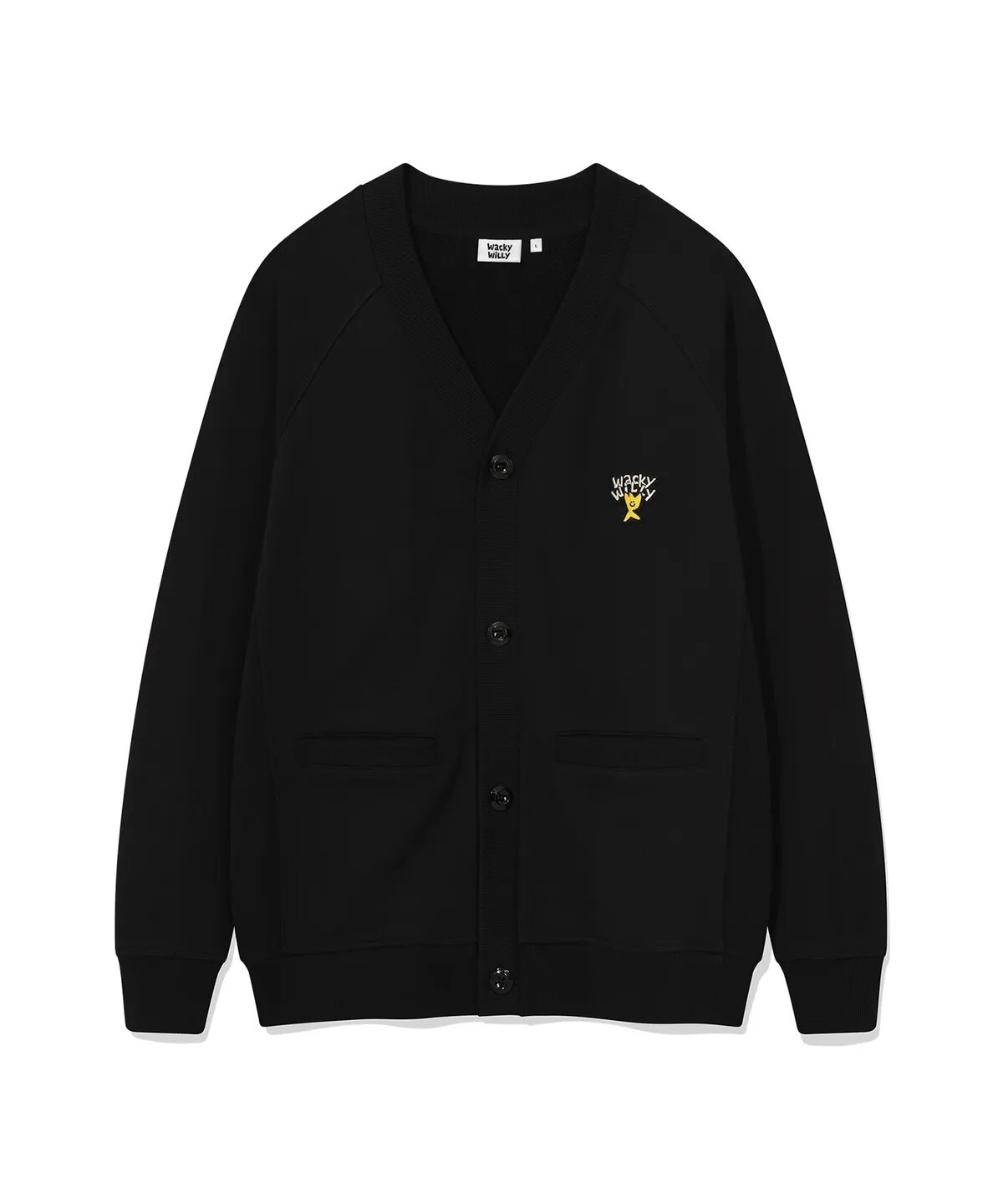 【OWN】Wacky Willy 長袖 開衫 寬鬆 針織 外套 刺繡 毛衣 不分男女 黑色 灰色 卡其色
