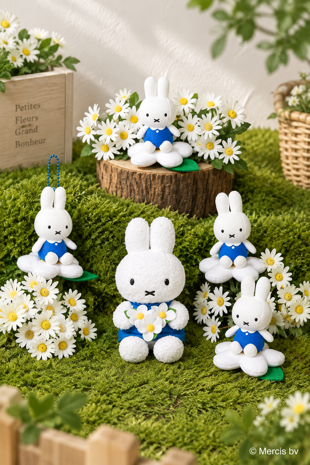 【 10/6收單 】日本代購 Miffy 米菲兔 Flower Mascot 藍花玩偶吊飾