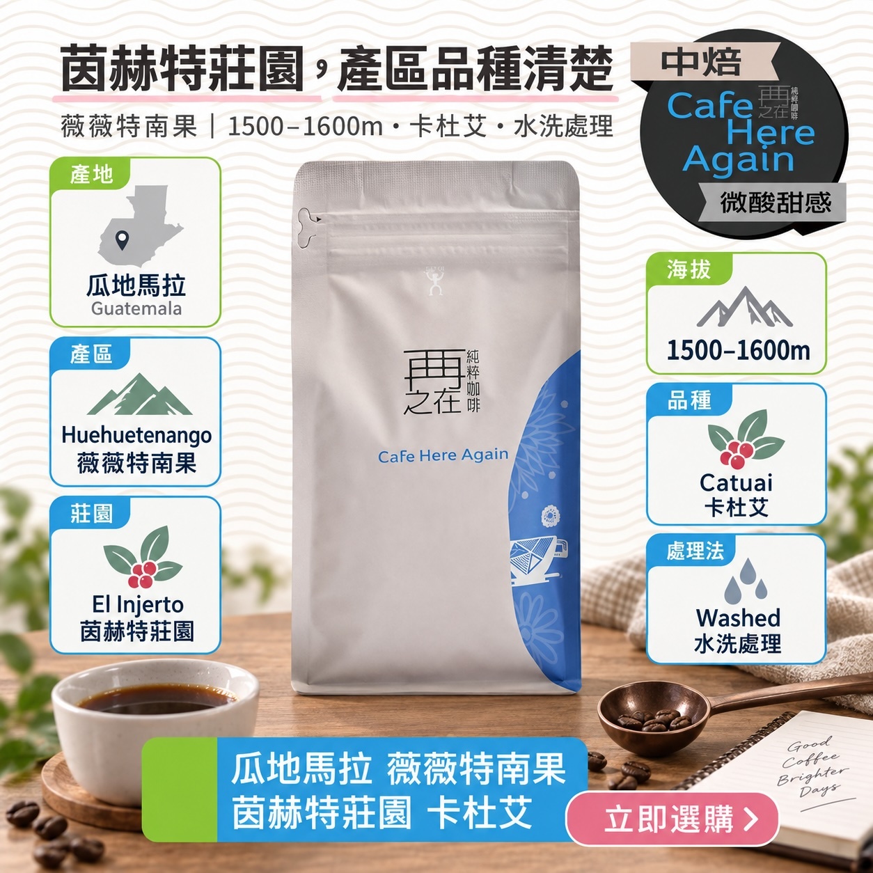 瓜地馬拉 薇薇特南果 茵赫特莊園 卡杜艾 水洗