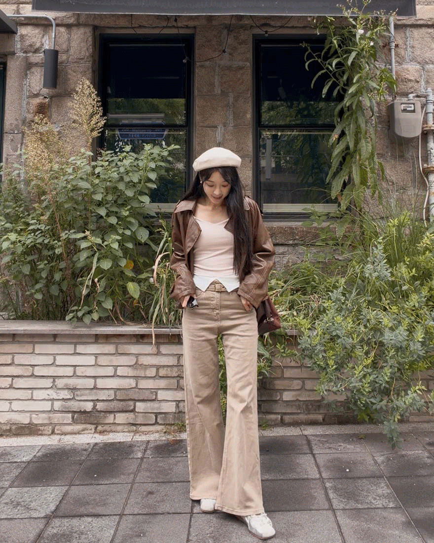LINA LINA韓妞私服拼色翻領綁結假兩件上衣-柔霧粉