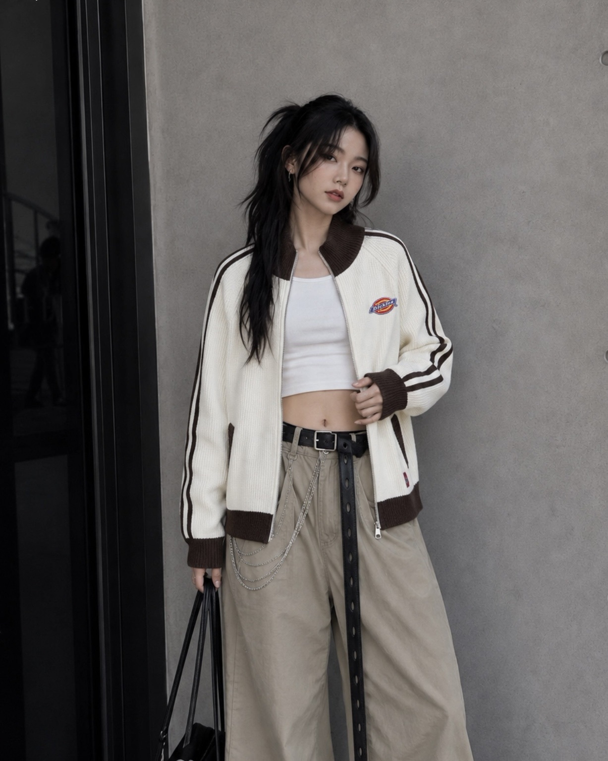 #預購 Dickies 美式復古 手袖線條 撞色拼接 雙拉鍊 立領外套 DKU262NKS163-TG 四色