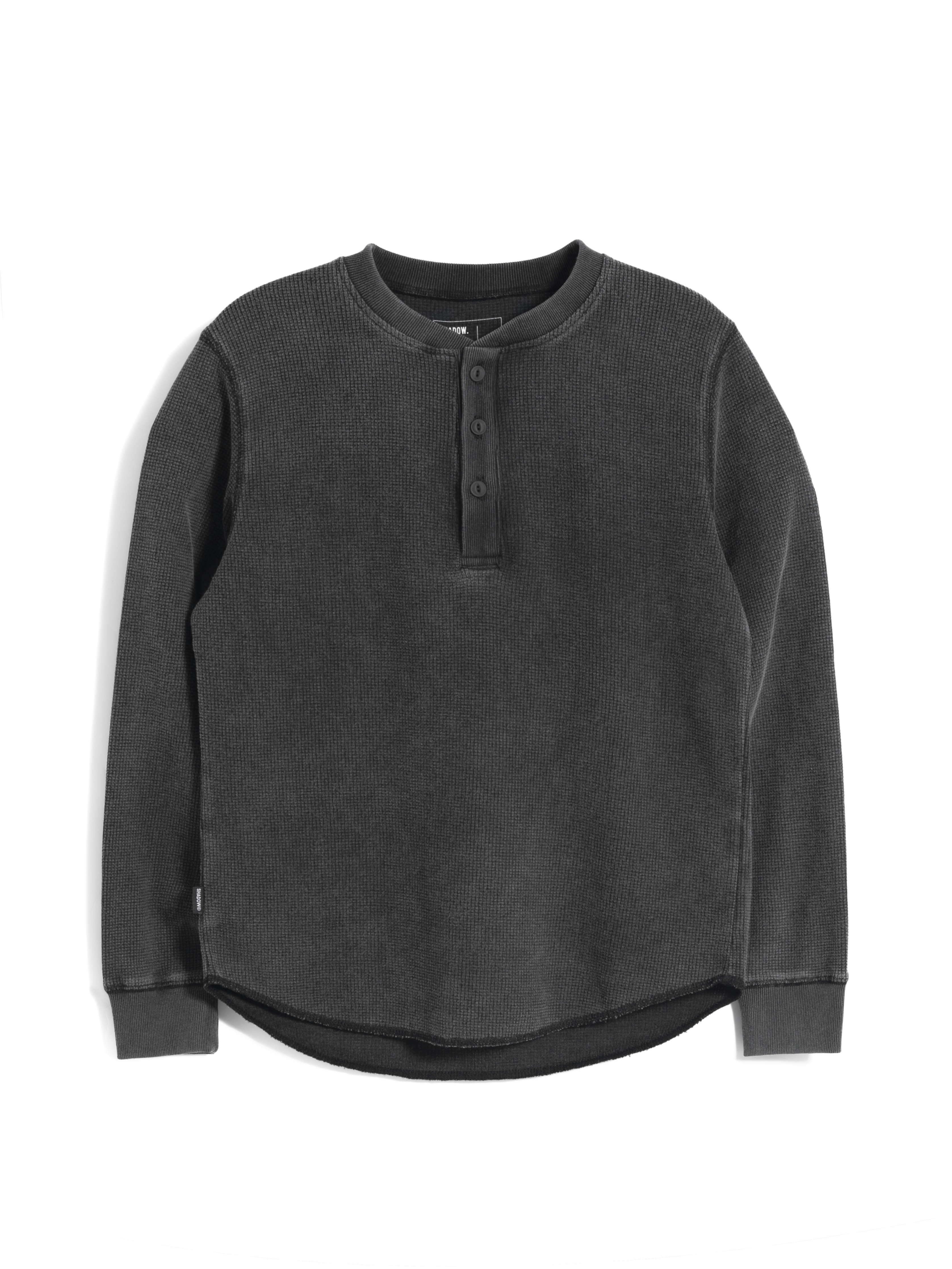 SHADOW  Waffle Washed Henry LS Tee