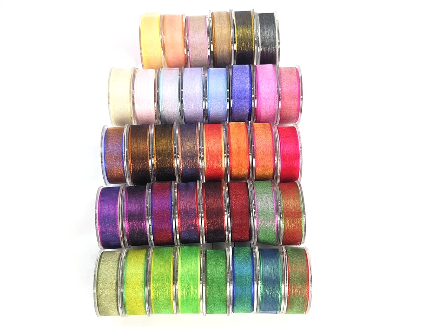 Double colors Sheer / Ribbon embroidery/7mm,15mm