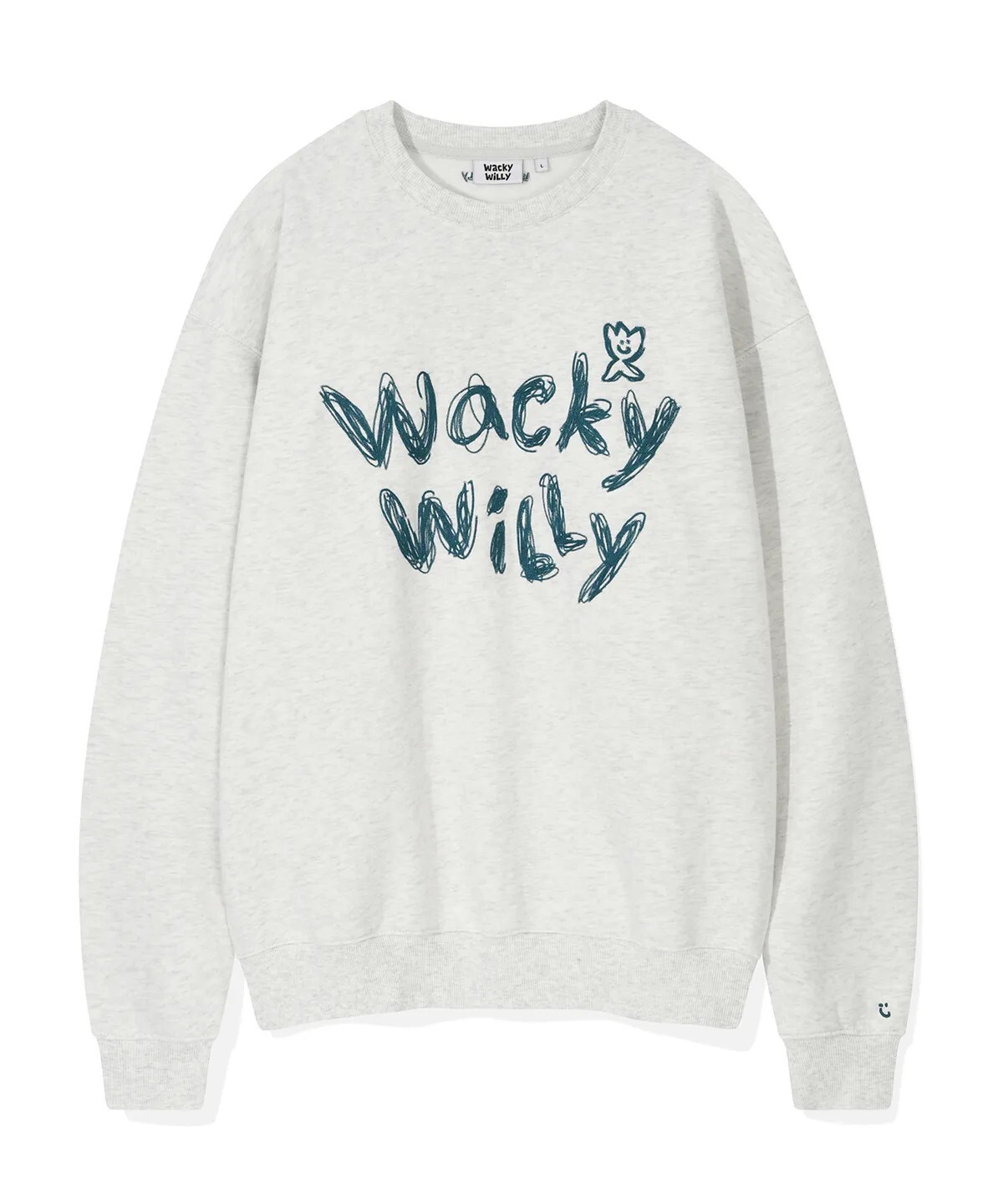 【OWN】Wacky Willy 長袖 上衣 刺繡 塗鴉 縫線 衛衣 不分男女 黑色