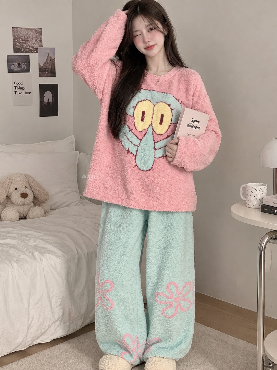 章魚哥同款 珊瑚絨 睡衣 套裝 居家服