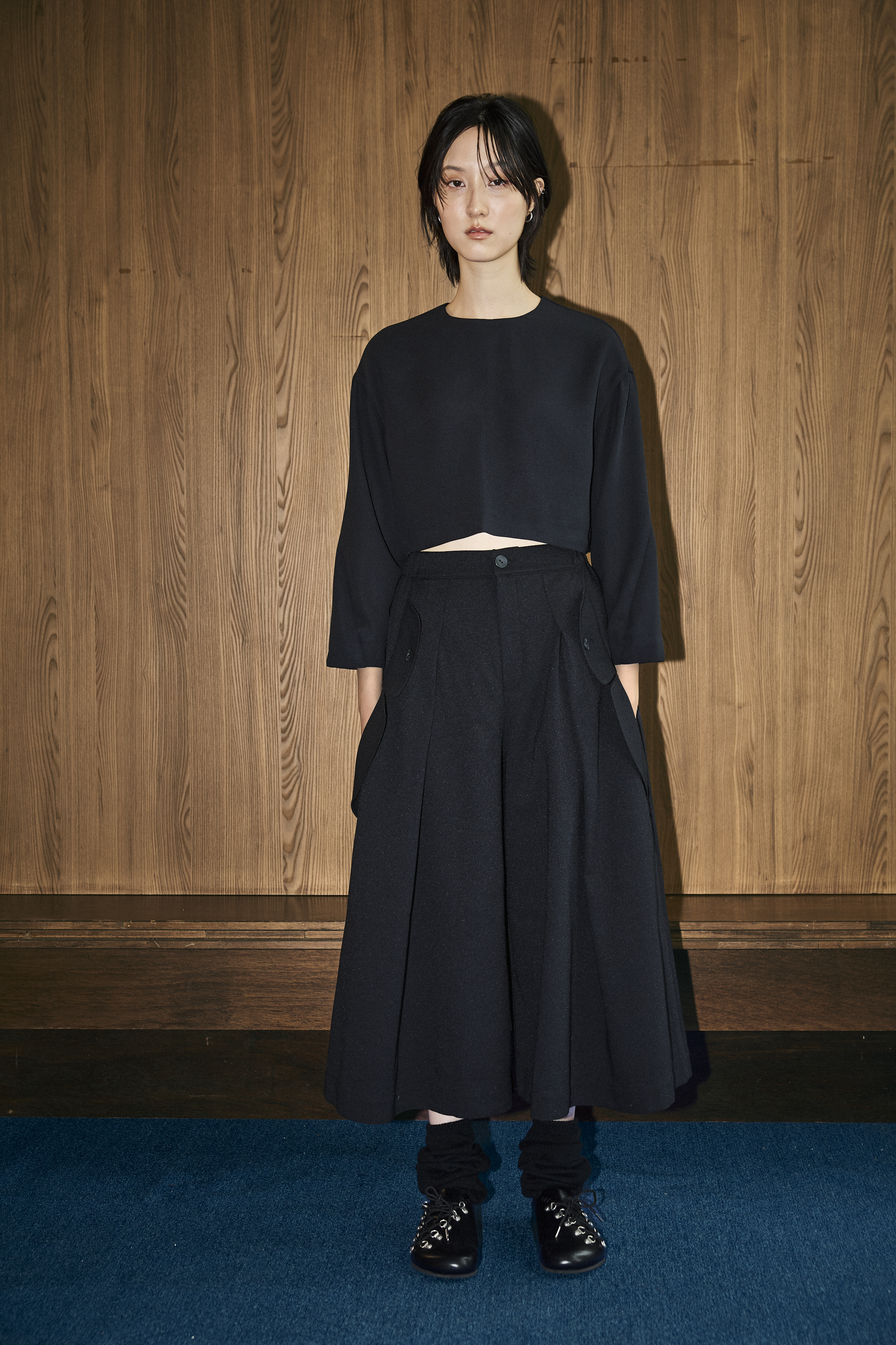 Wide-Leg Pants with Patch Pockets