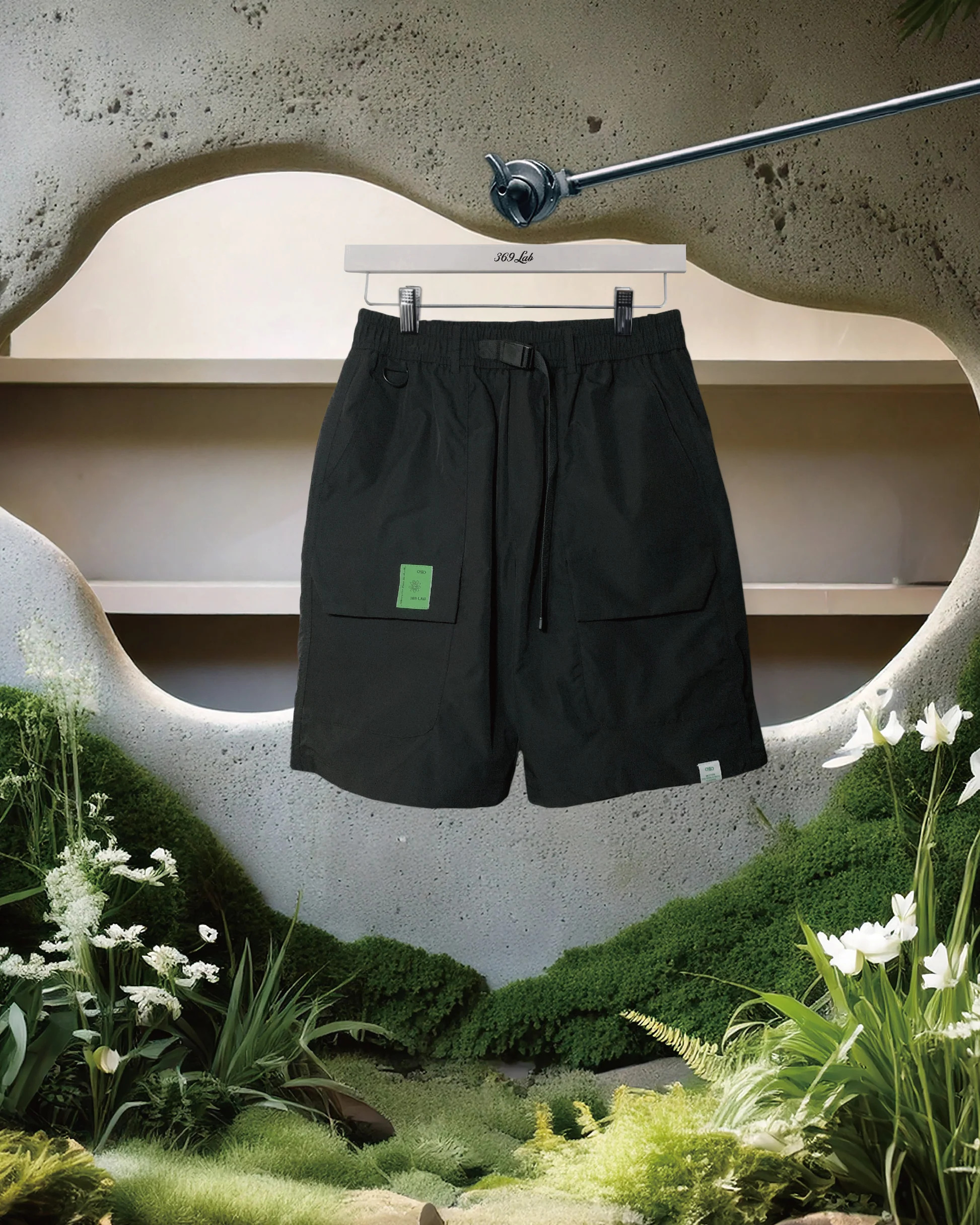 369 LAB Badge Shorts - Black | 25SPW001