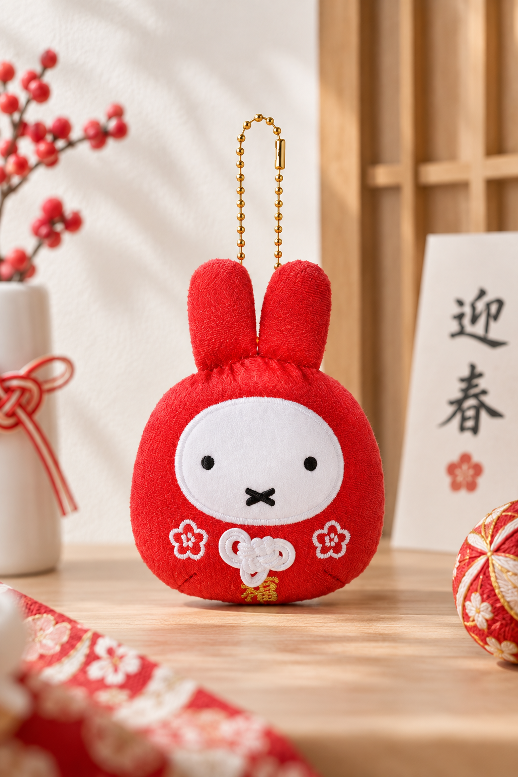 【 10/6收單 】日本代購 Miffy 米菲兔 福氣達摩和風玩偶吊飾