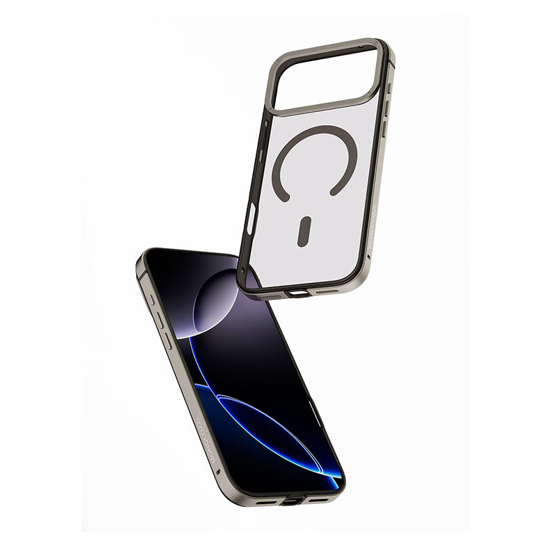 for iPhone 17 | ARMOUR | Magnetic Charging Compatible Shockproof Alumium Frame Case - Titanium
