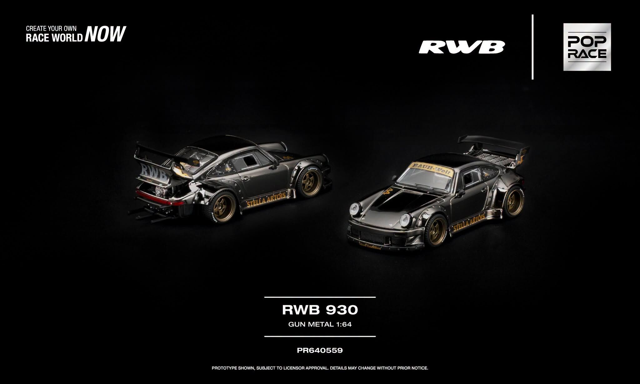 預訂:1/64 Pop Race RWB 930 Gun Metal (PR640559 )
