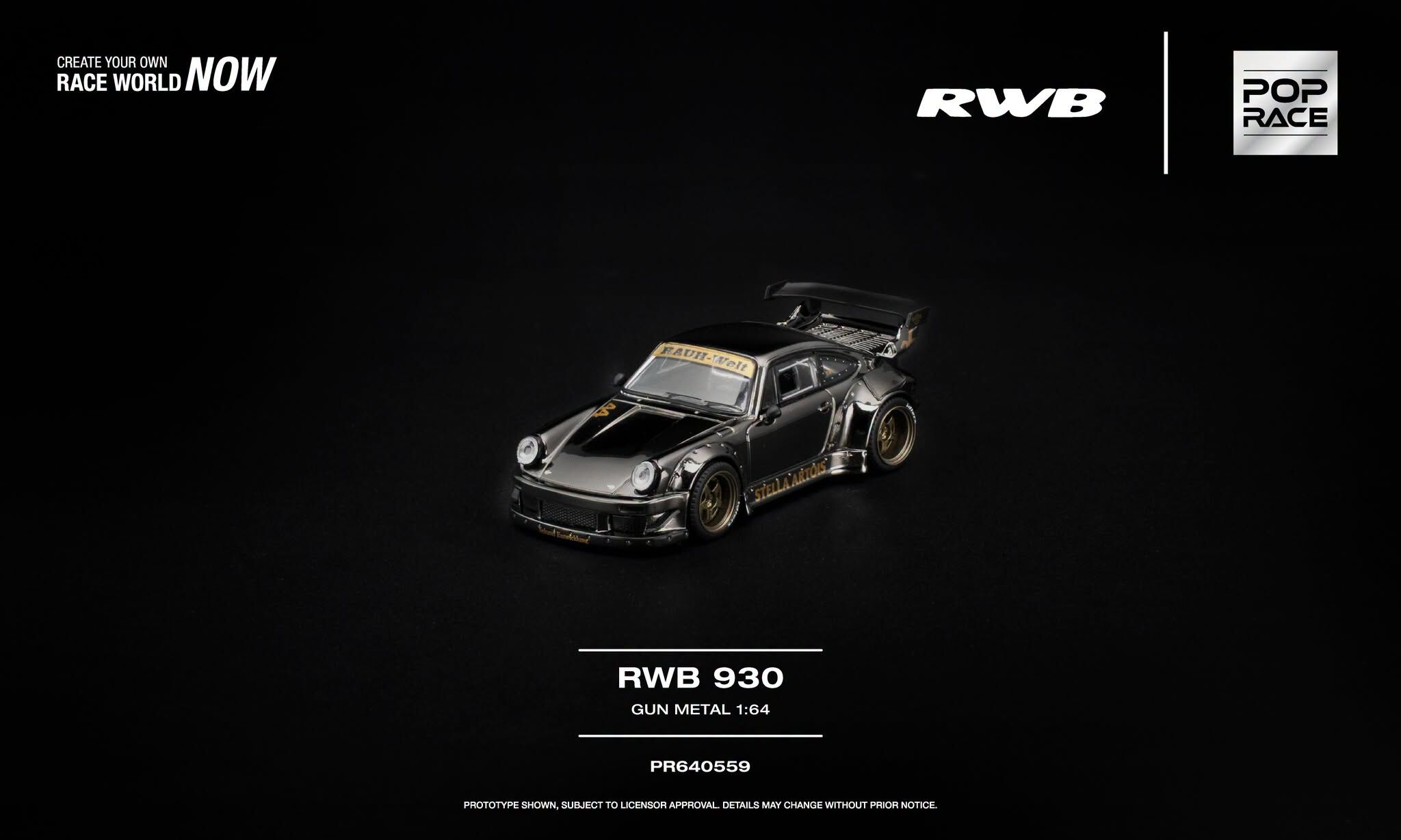 預訂:1/64 Pop Race RWB 930 Gun Metal (PR640559 )