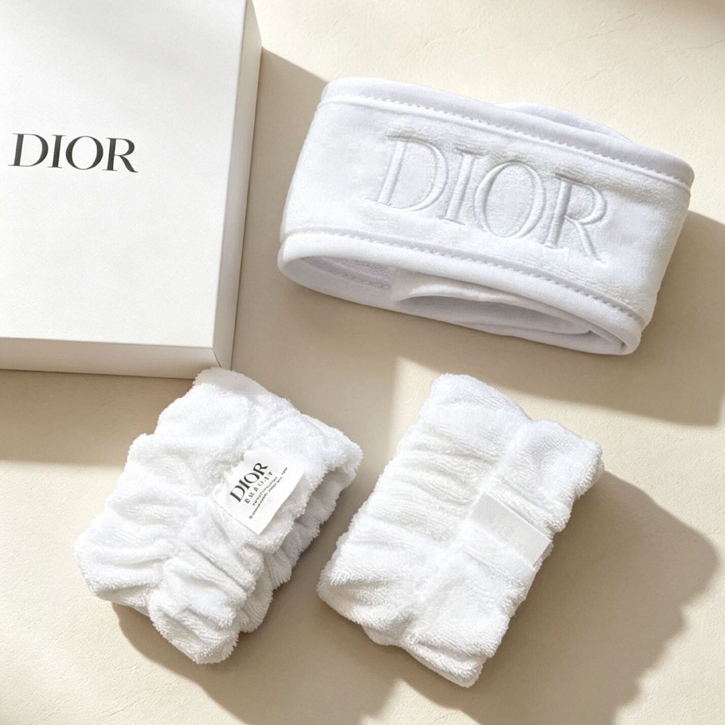 Dior Beauty 限定贈品全白毛巾布洗臉套組