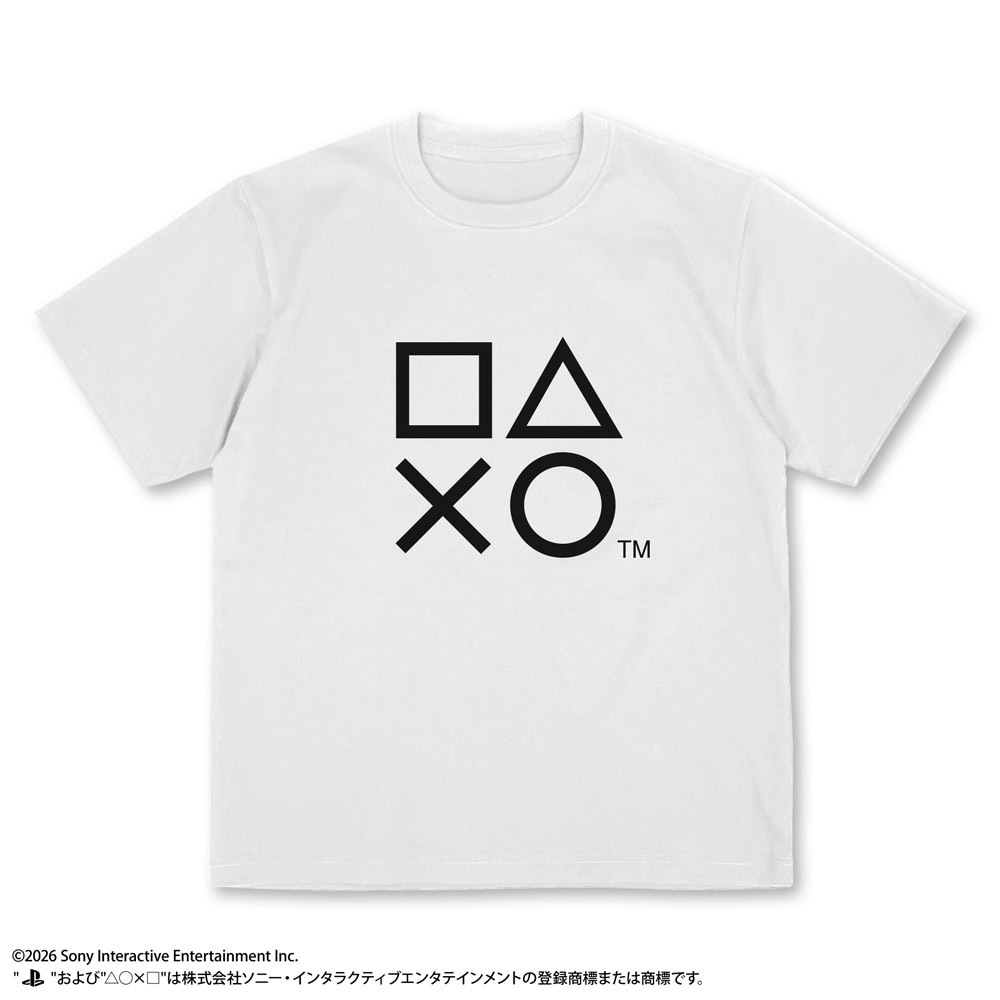 ﾌﾟﾚｰﾃｨﾝｸﾞTｼｬﾂ for PlayStation Shapes Logo/WHITE COSPA 100526