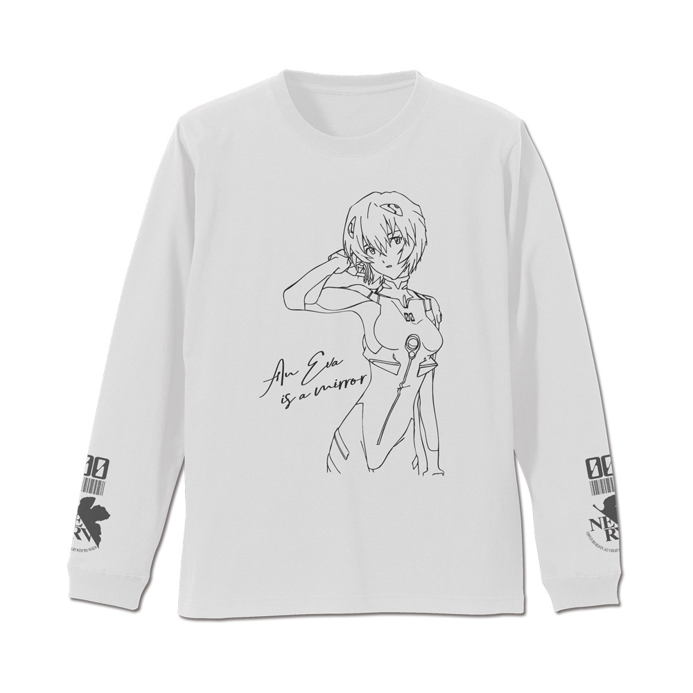 綾波ﾚｲ 袖ﾘﾌﾞﾛﾝｸﾞｽﾘｰﾌﾞTｼｬﾂ/WHITE COSPA 100526