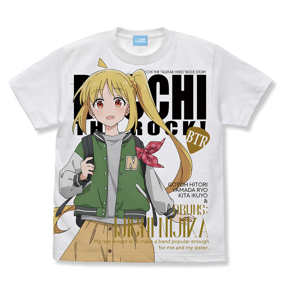 描き下ろし 伊地知虹夏 ﾌﾙｸﾞﾗﾌｨｯｸTｼｬﾂ ｽﾄﾘｰﾄﾌｧｯｼｮﾝVer./WHITE COSPA 100526