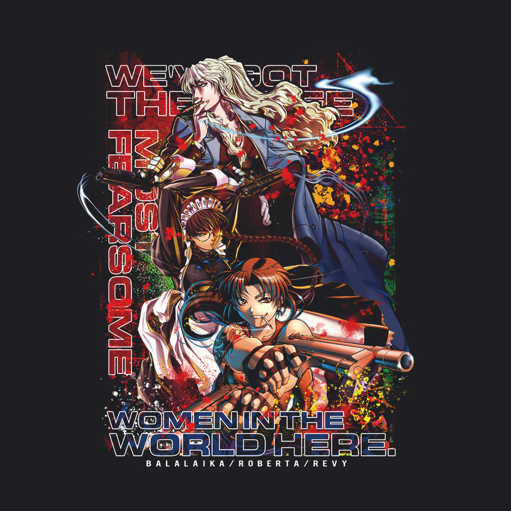 地球で一番おっかない女の上位三人のﾌﾙｶﾗｰTｼｬﾂ/BLACK COSPA 100526