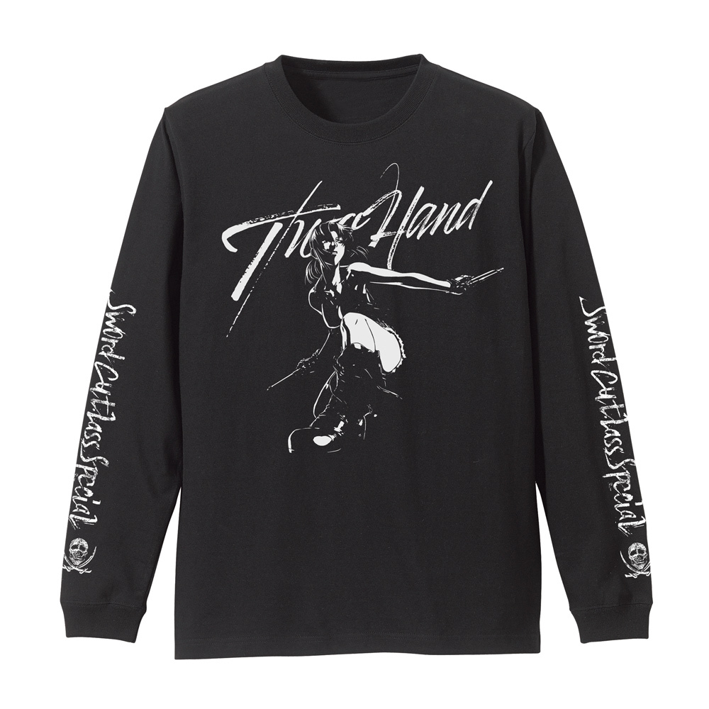 ﾚｳﾞｨ 袖ﾘﾌﾞﾛﾝｸﾞｽﾘｰﾌﾞTｼｬﾂ/BLACK COSPA 100526