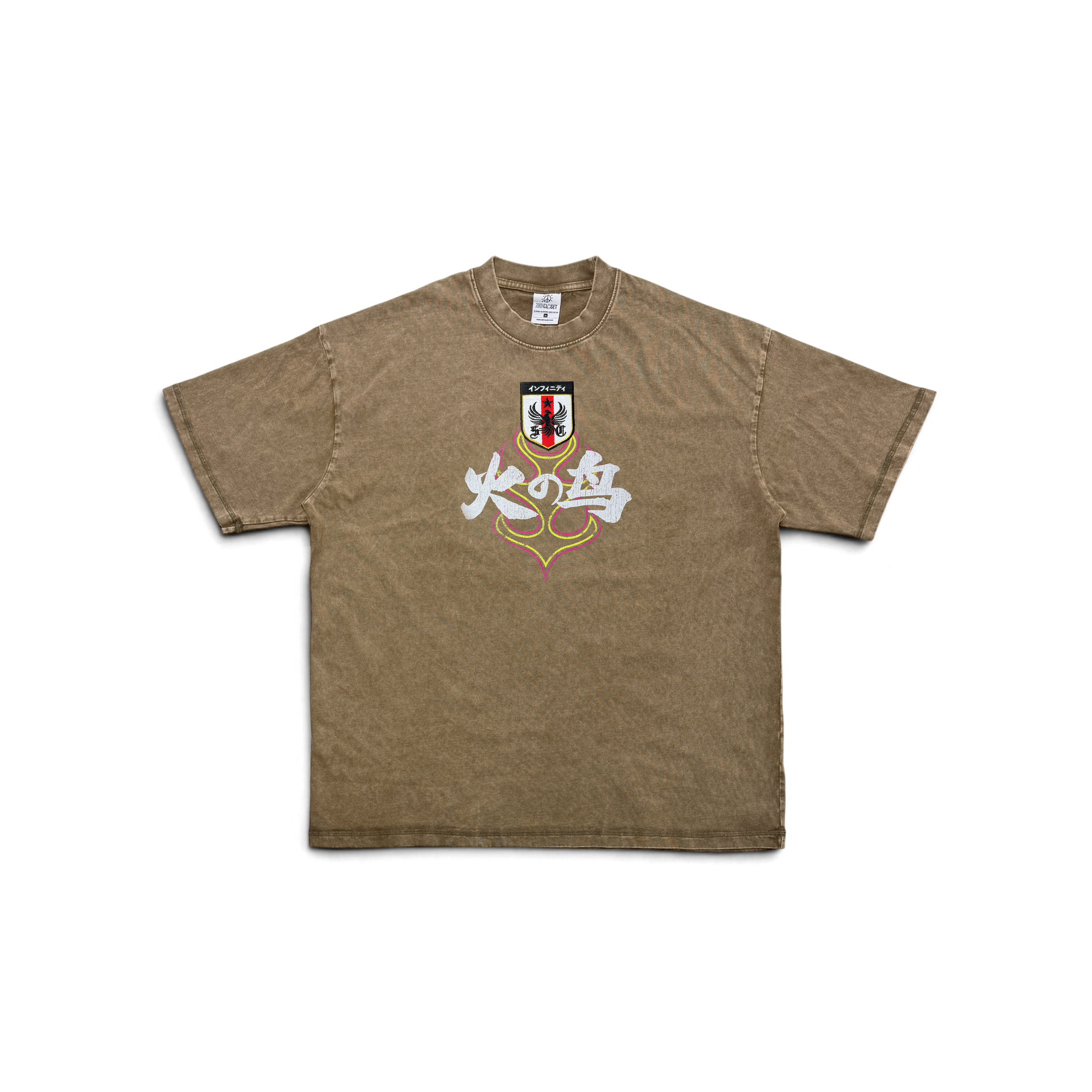2nd Closet “FIRE BIRD” YOUTHQUAKE WASHED T-SHIRT - Olive | SS26-TE43
