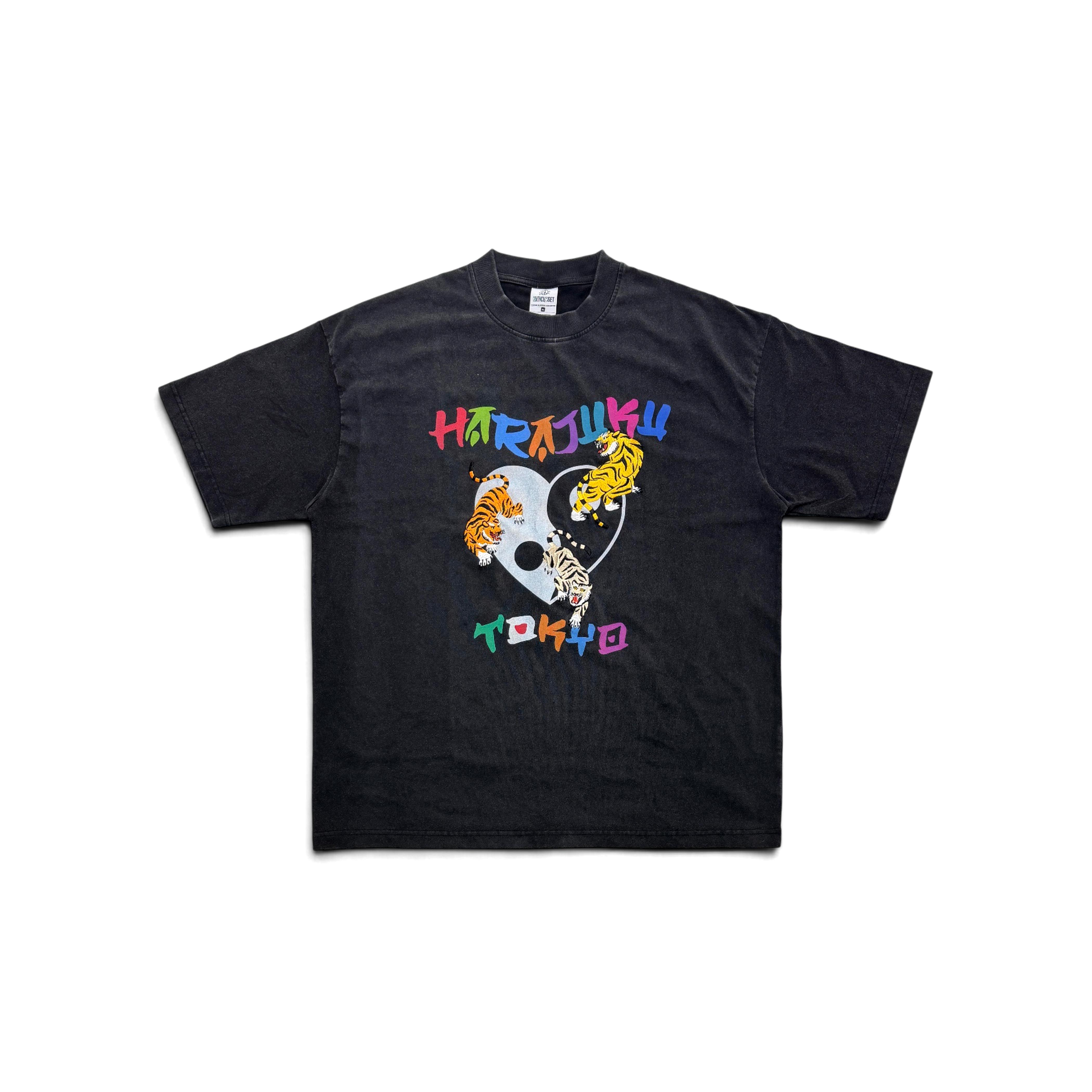 2nd Closet “HARAJUKU TIGER” PRINTED T-SHIRT - BLACK | SS26-TE44