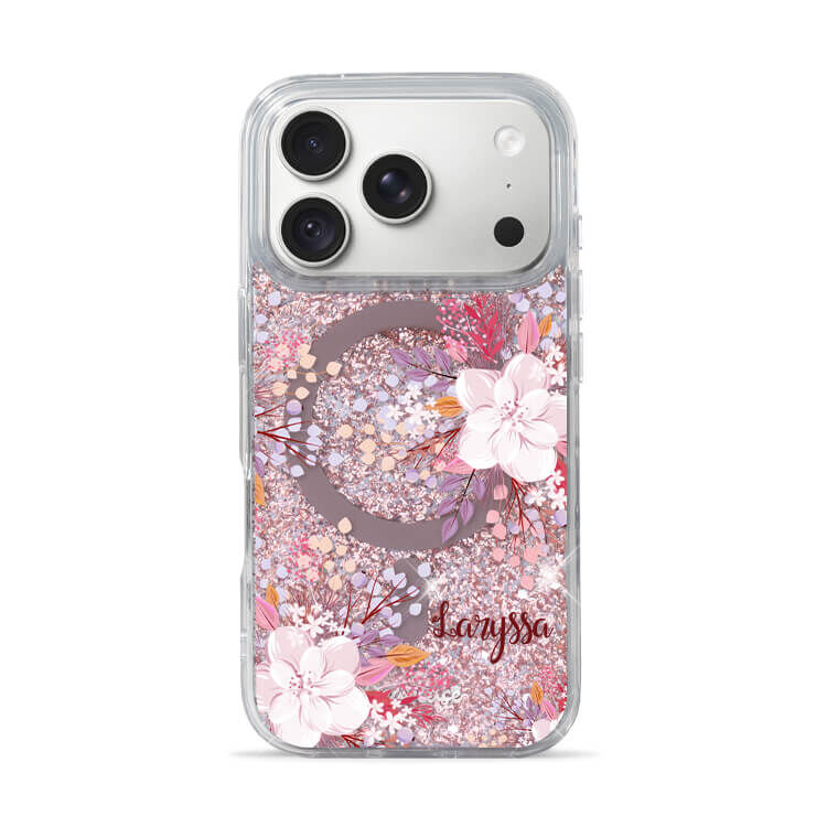淡粉櫻花 玫瑰金貝拉殼 (MagSafe兼容) - (訂製名字) iPhone客製化手機殼