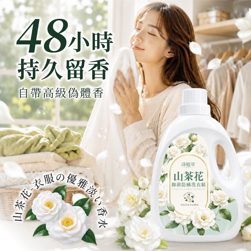 WSBB12783  淨植萃® 山茶花抑菌防螨洗衣精 2000ml（11月下旬）