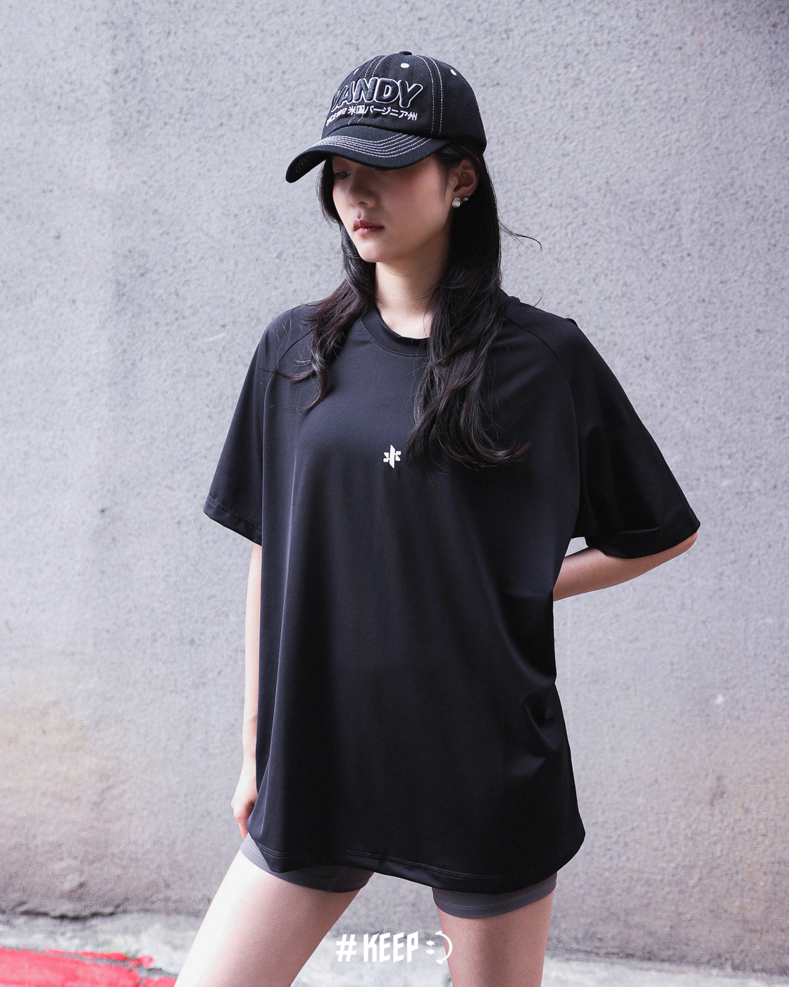 #KEEP STAR DRY PERFORMANCE TEE 星芒速乾機能 短T 黑色 透氣 LOGO 印花 慢跑 運動 短TEE【KS364】
