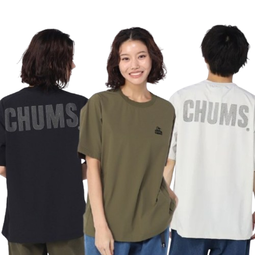【官網限定】CHUMS Airtrail Stretch CHUMS T-Shirt 男 短袖上衣 CH012580淺灰G020-黑K001卡其M022 IX