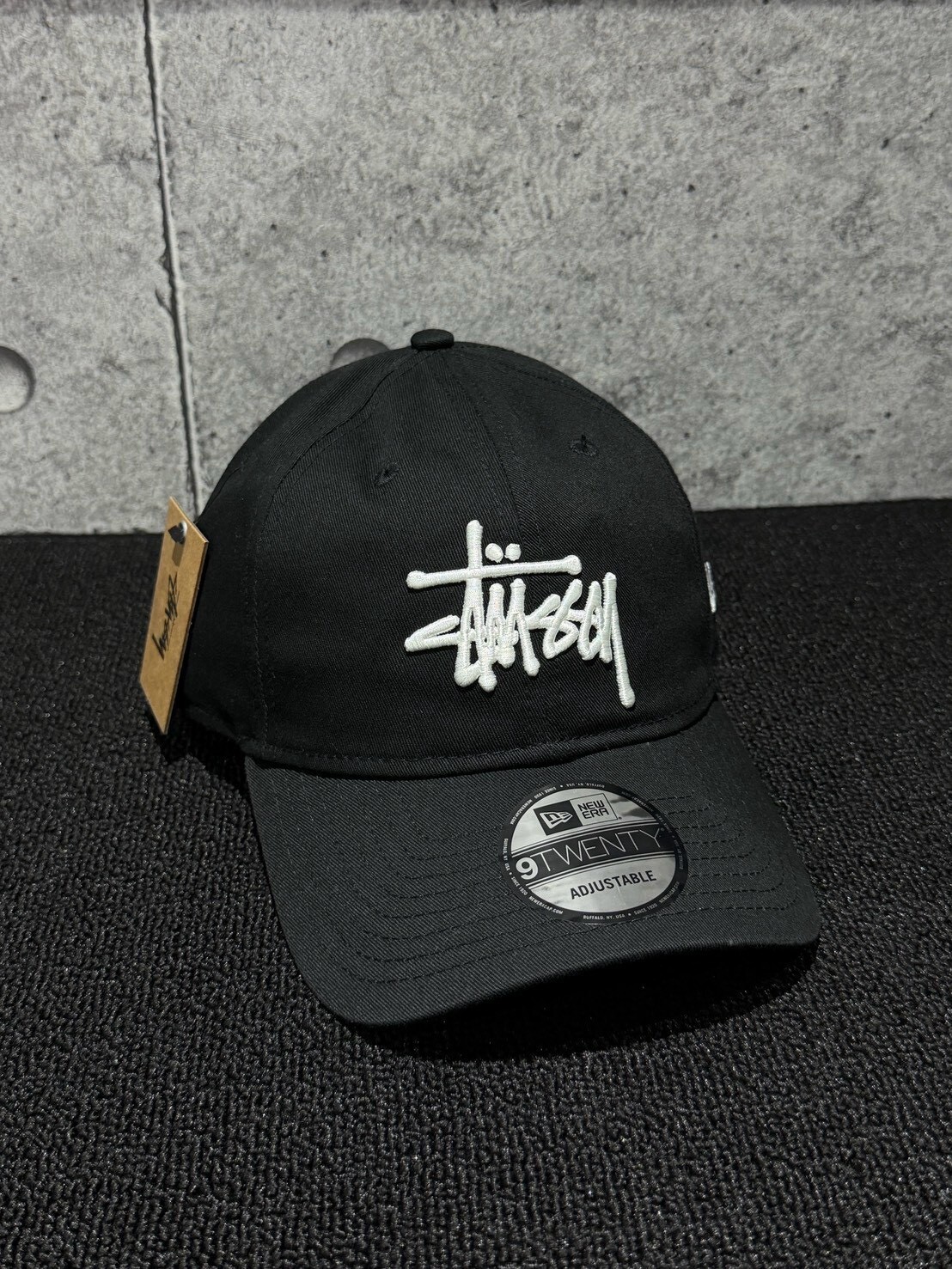 STUSSY 經典刺繡字體Logo 全黑老帽
