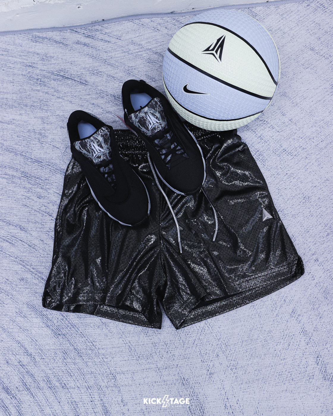 男款 NIKE JA STANDARD ISSUE SHORTS 亮黑 莫蘭特 水鑽 5吋 金屬標 網眼 抽繩 運動 短褲【IM5201-010】NKTF JA