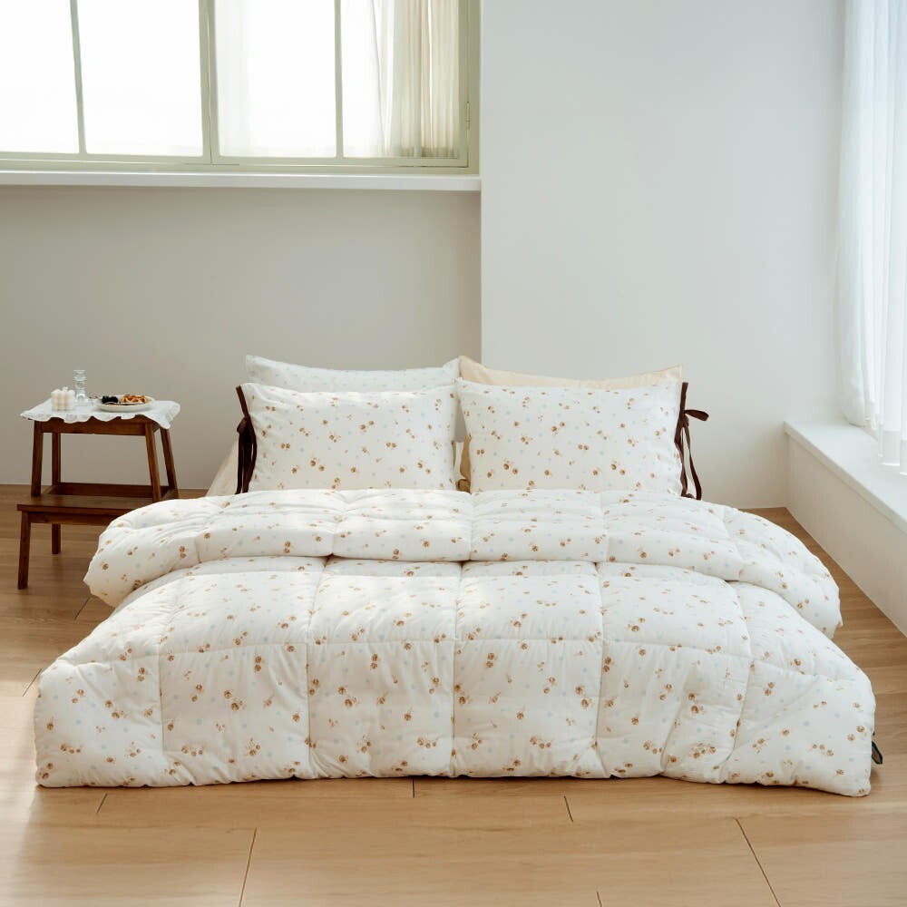 Bubble Rosie 60-Count Asa Cotton All-Season Quilted Comforter & Pillow Set