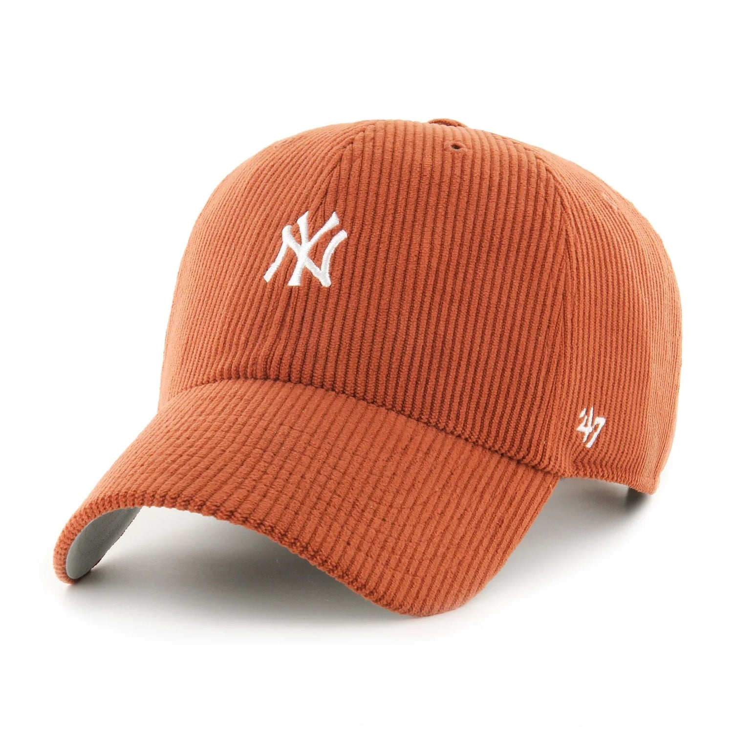 NEW YORK YANKEES MLB BURNT BASE RUNNER / '47 CLEAN UP 燈芯絨 CAP（橙 // size: free ）