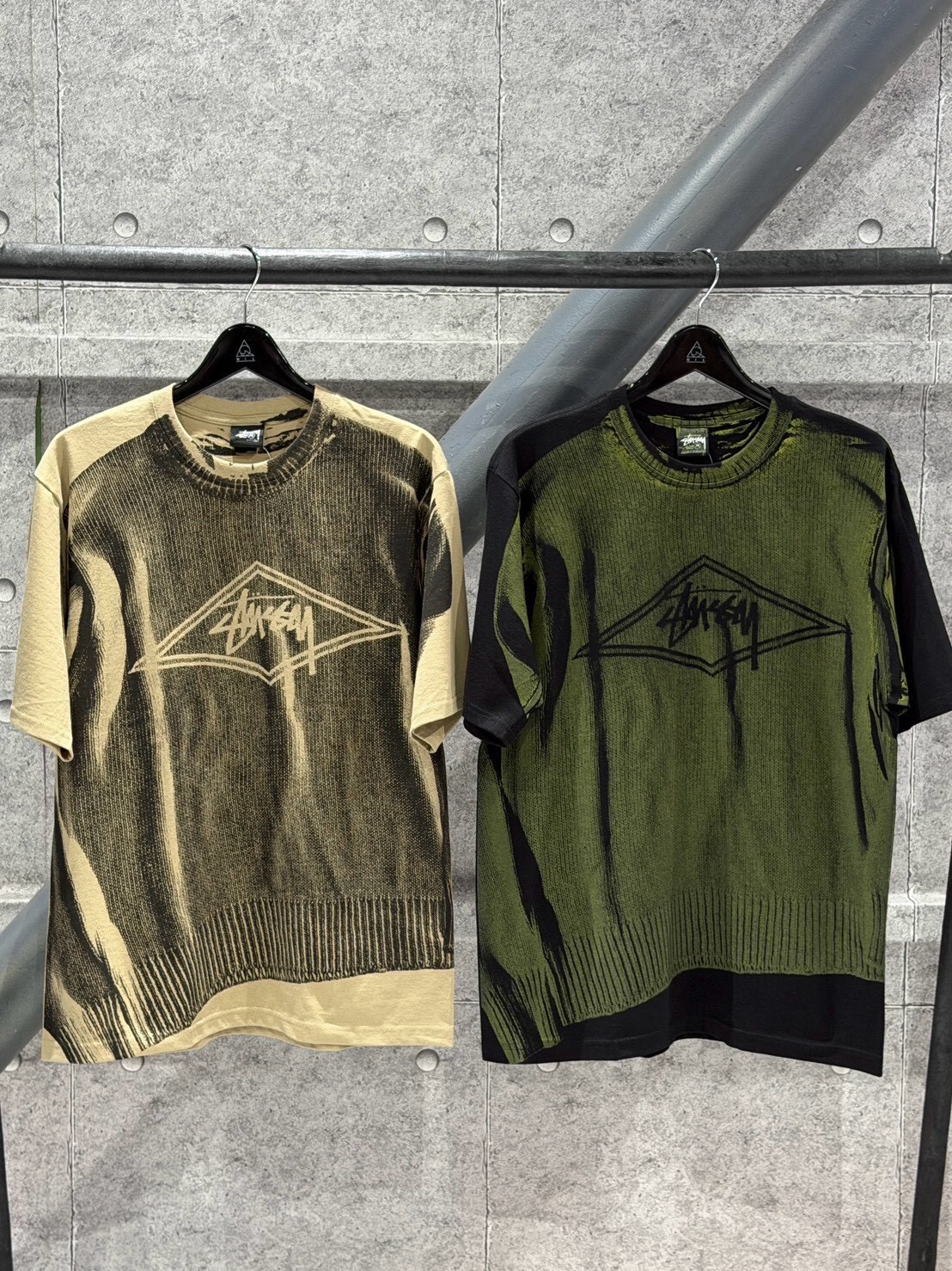 STUSSY New Style Faux Knit Logo Printed Short-Sleeve T-Shirt