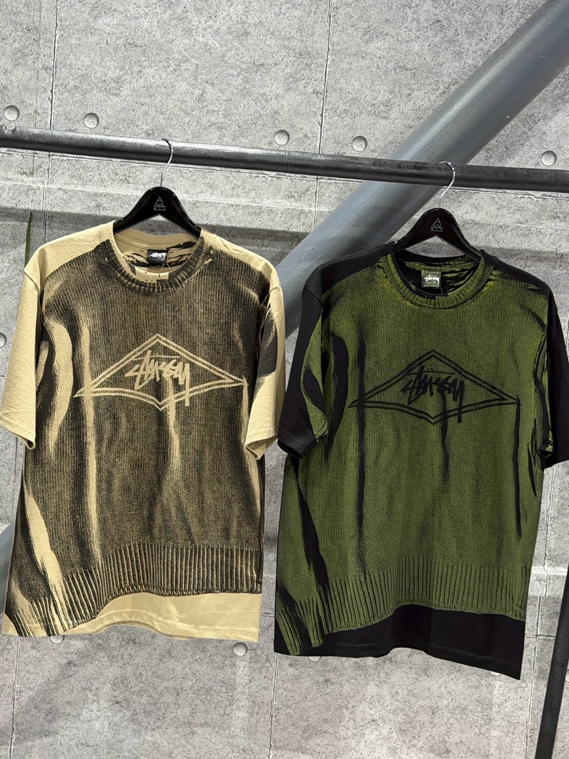 STUSSY New Style Faux Knit Logo Printed Short-Sleeve T-Shirt