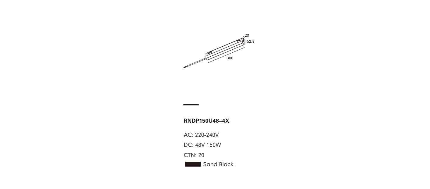 Raynice (砂黑) - 48V 明裝路軌用火牛 150w