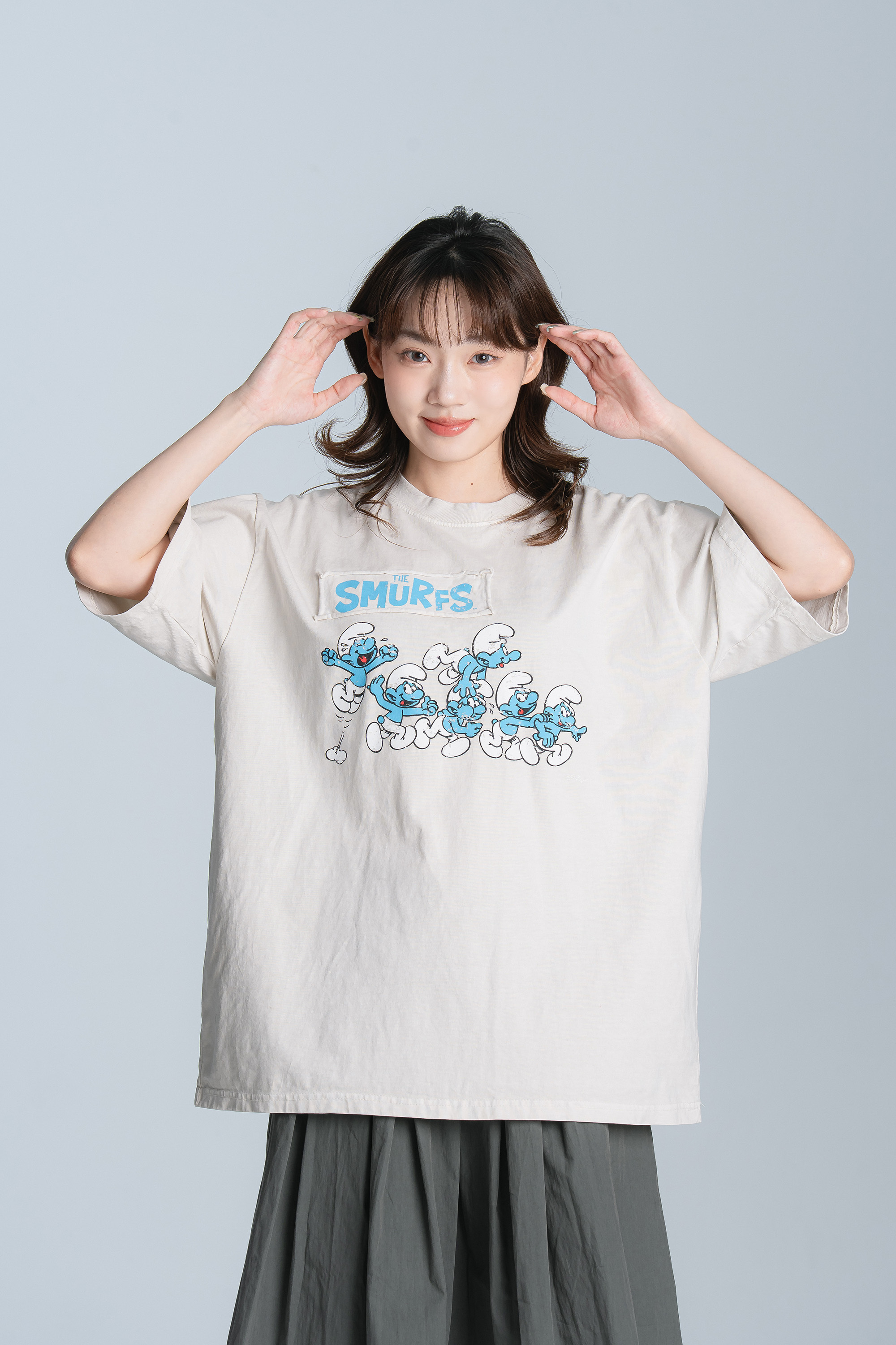 Korea｜藍色小精靈簡介印花短t 2色
