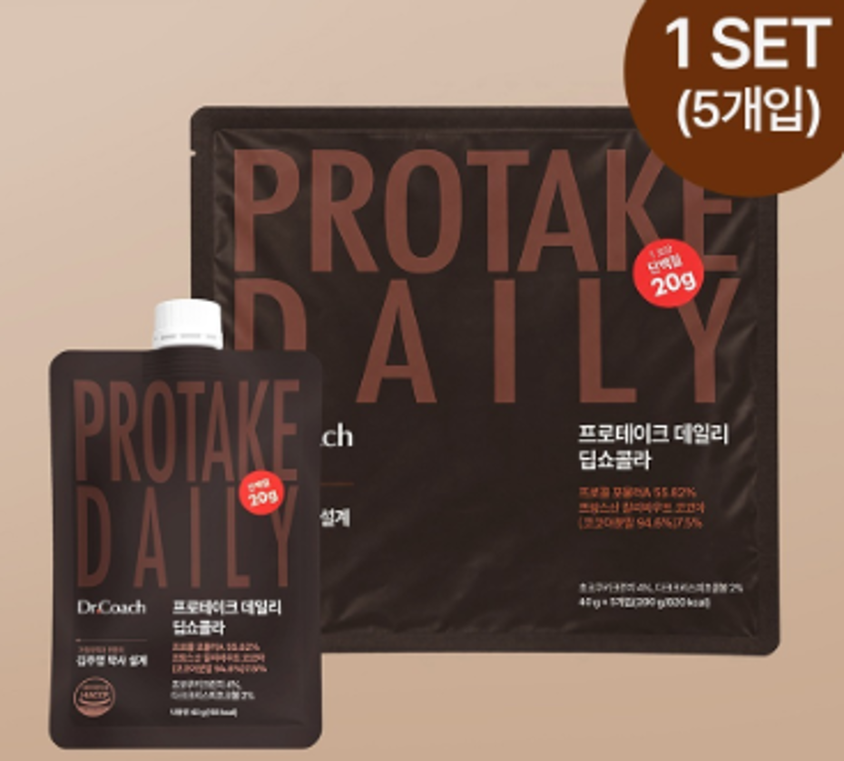 EU006 Dr. Coach PROTAKE 每日濃醇巧克力味低糖高蛋白飲品一包5袋 EXP:2028.07
