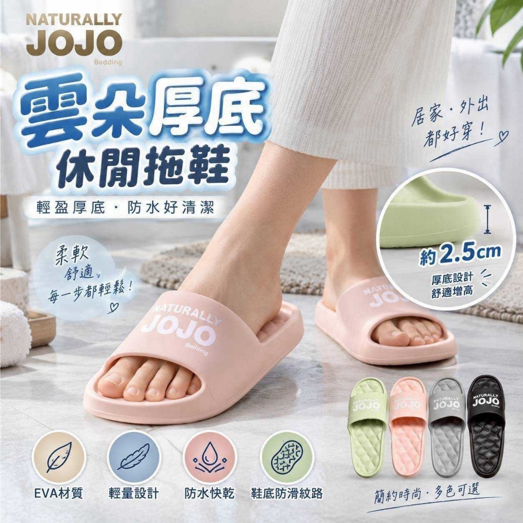 WSBB12797  JOJO 雲朵厚底休閒拖鞋（11月下旬）