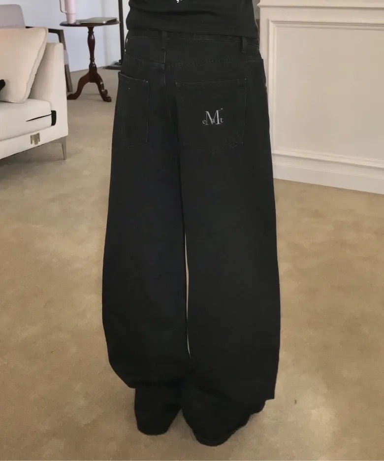 韓國限定🇰🇷 MUCENT MOVA WASHING DAMAGE DENIM PANTS 破洞 刷破 牛仔褲 寬褲 闊腿褲 長褲 男女 / 預購
