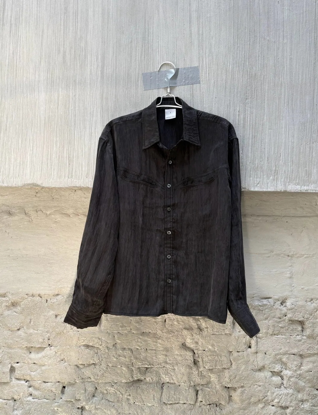 【車庫服飾】SILVER NINE Frayed Relaxed Double-Pocket Shirt
