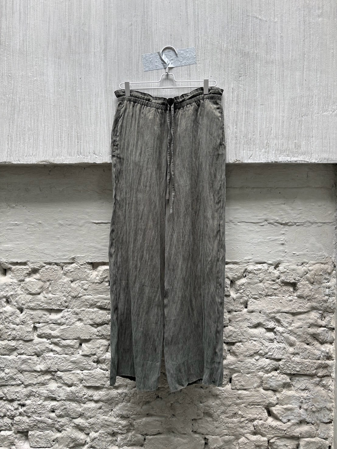 【車庫服飾】SILVER NINE Frayed Drawstring Wide-Leg Trousers (UNISEX)