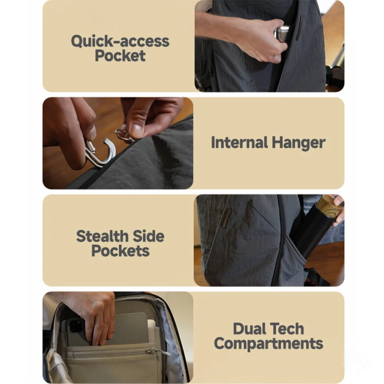 Quick-Access Pocket & Internal Hanger